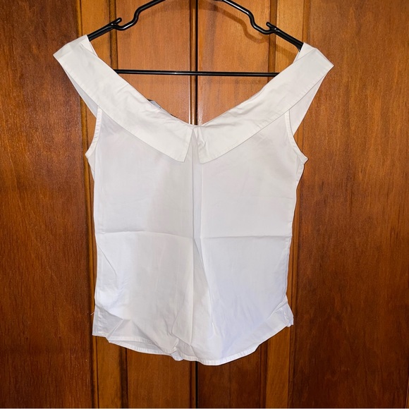 Lulus off the shoulder white button down crop top - Picture 2 of 3